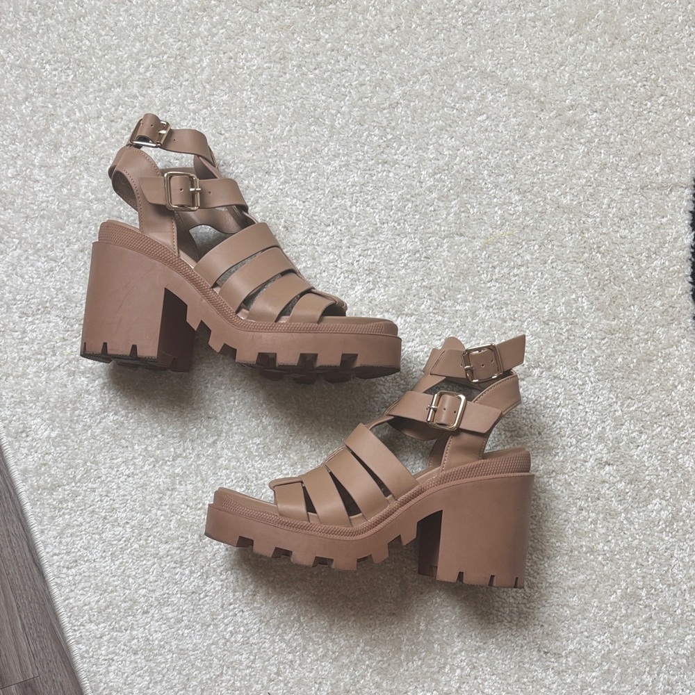 Tan Platform Sandals